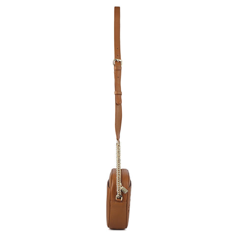 Serena Wax Leather Sling - Caramel