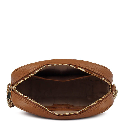 Serena Wax Leather Sling - Caramel