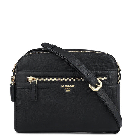 Small Franzy Leather Sling - Black