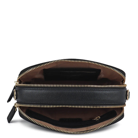 Small Franzy Leather Sling - Black