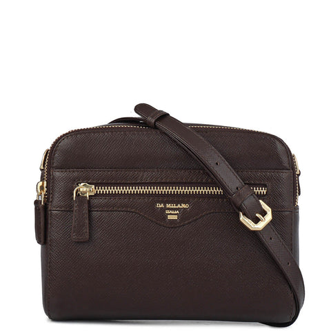 Small Franzy Leather Sling - Chocolate