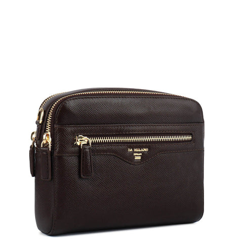 Small Franzy Leather Sling - Chocolate