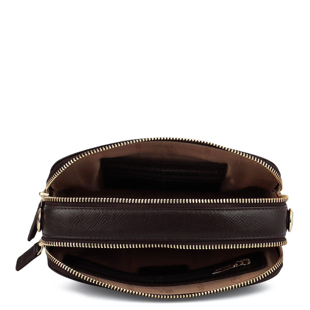Small Franzy Leather Sling - Chocolate