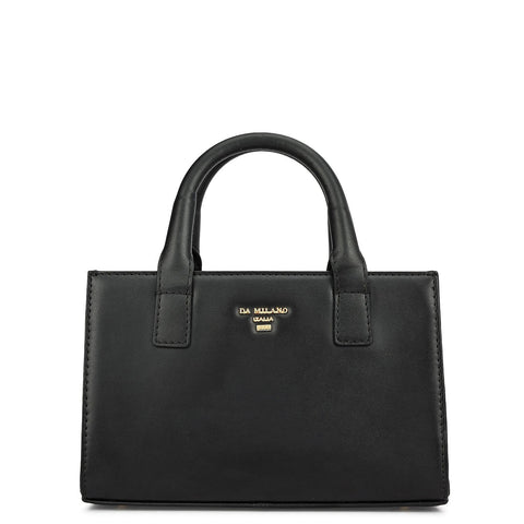 Small Fur Plain Leather Sling - Brown & Black