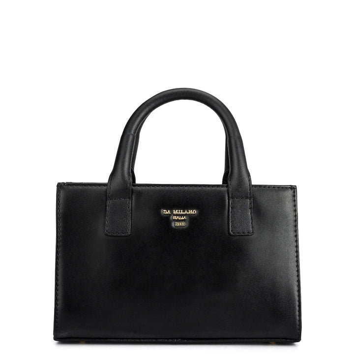 Small Fur Plain Leather Sling - Off White & Black