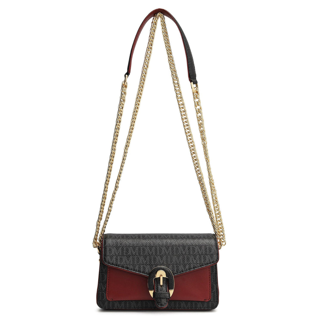 Small Monogram Plain Leather Sling - Black