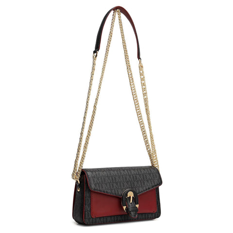 Small Monogram Plain Leather Sling - Black