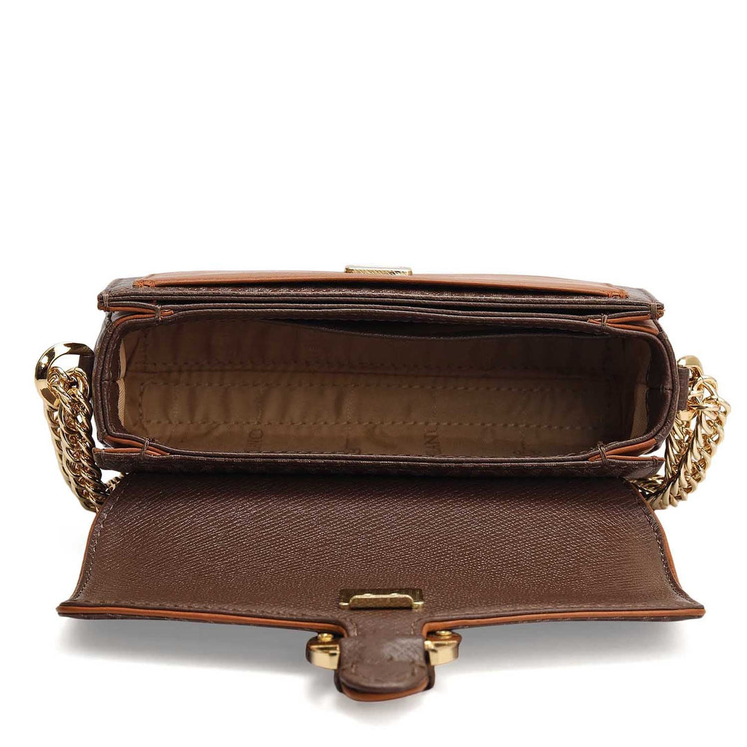 Small Monogram Leather Sling - Walnut