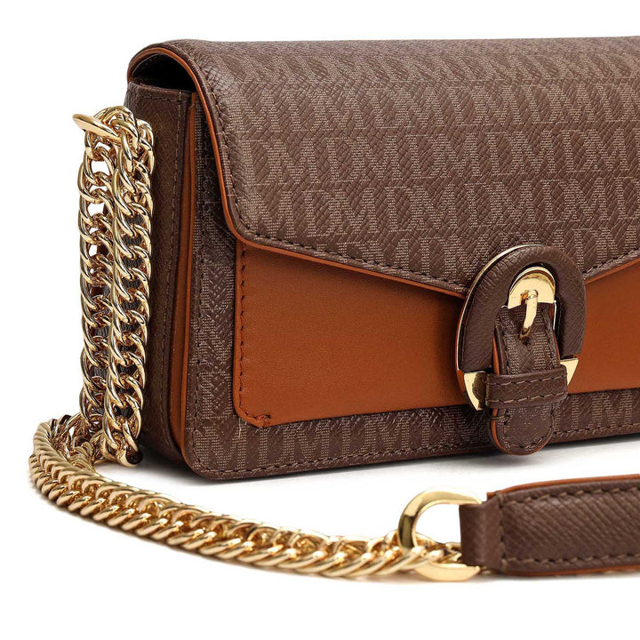 Small Monogram Leather Sling - Walnut