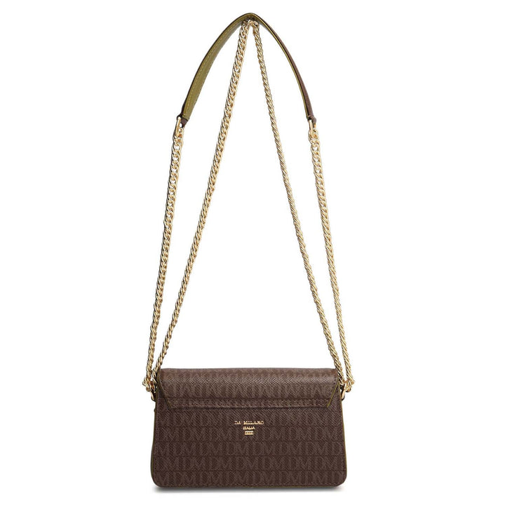 Small Monogram Leather Sling - Walnut & Lime