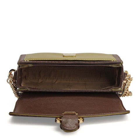 Small Monogram Leather Sling - Walnut & Lime