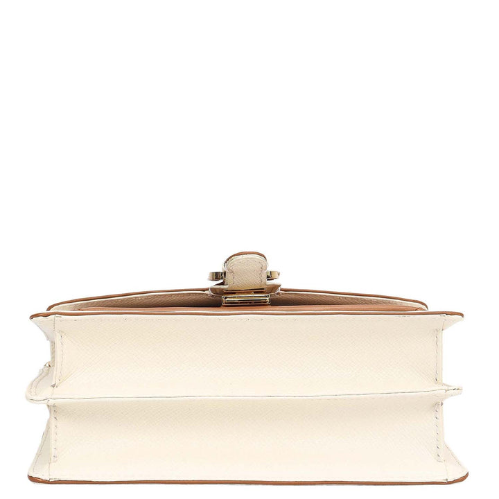 Small Monogram Plain Leather Sling - Marshmallow