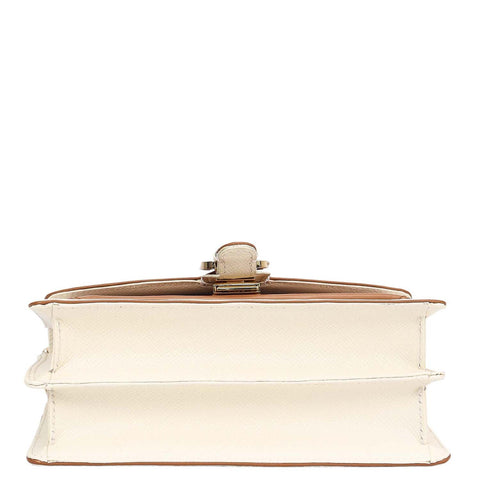 Small Monogram Plain Leather Sling - Marshmallow