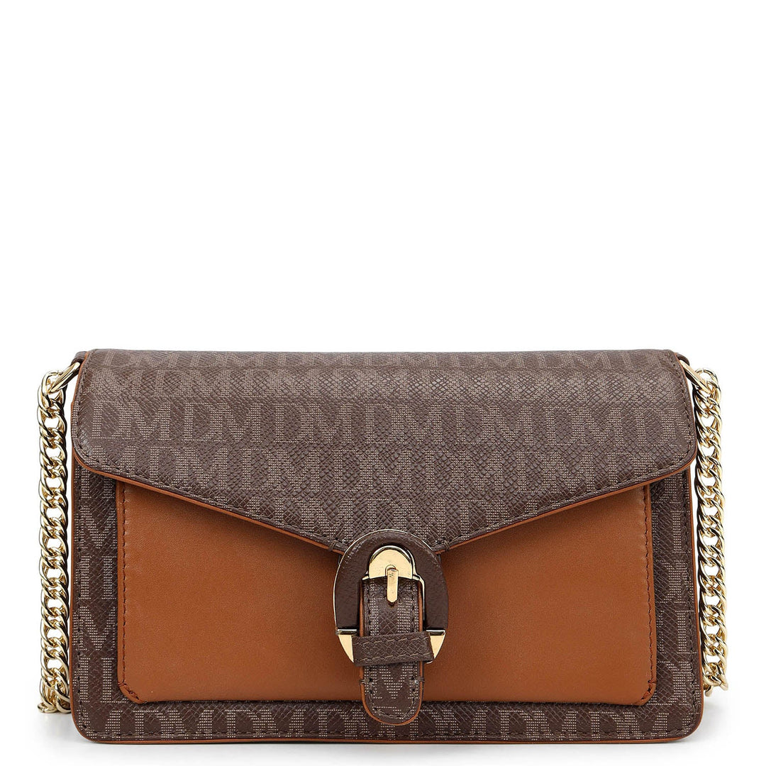 Small Monogram Plain Leather Sling - Walnut