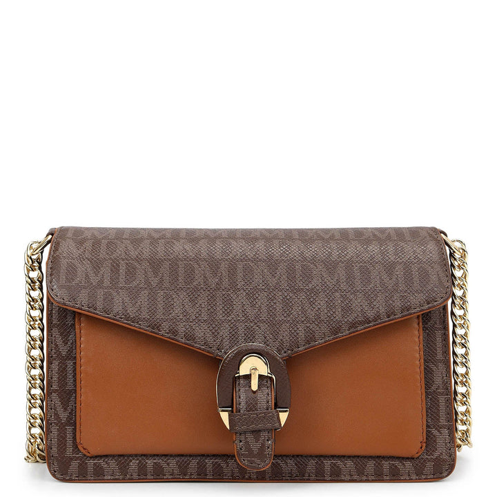 Small Monogram Plain Leather Sling - Walnut