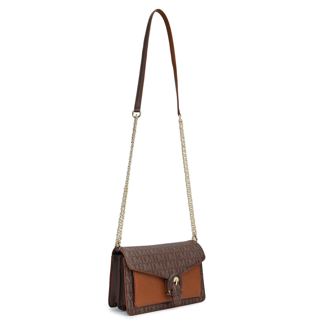 Small Monogram Plain Leather Sling - Walnut