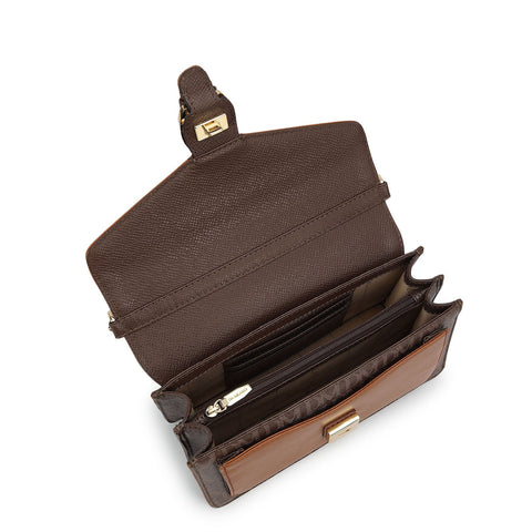 Small Monogram Plain Leather Sling - Walnut