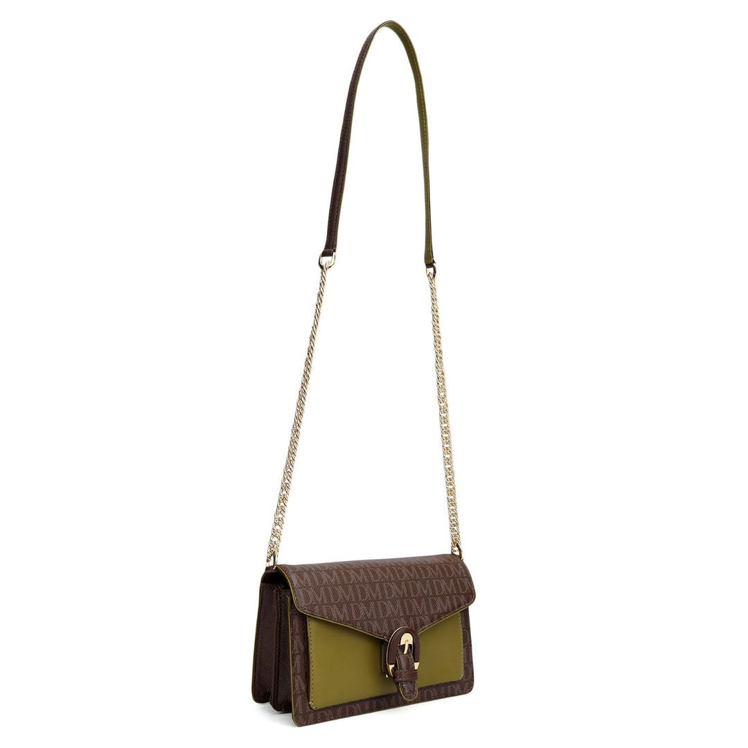 Small Monogram Plain Leather Sling - Walnut & Lime