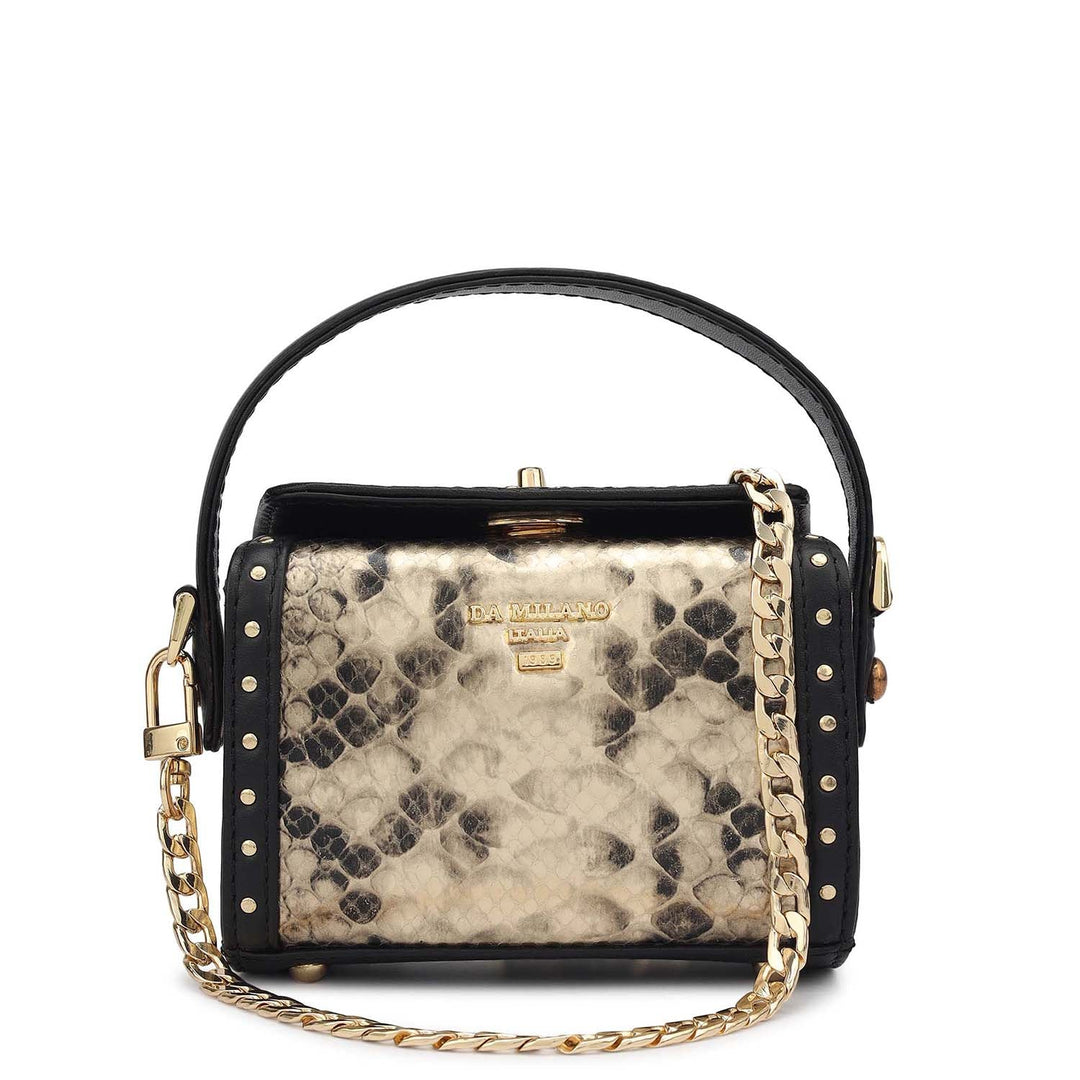 Micro Snake Leather Sling - Gold & Black