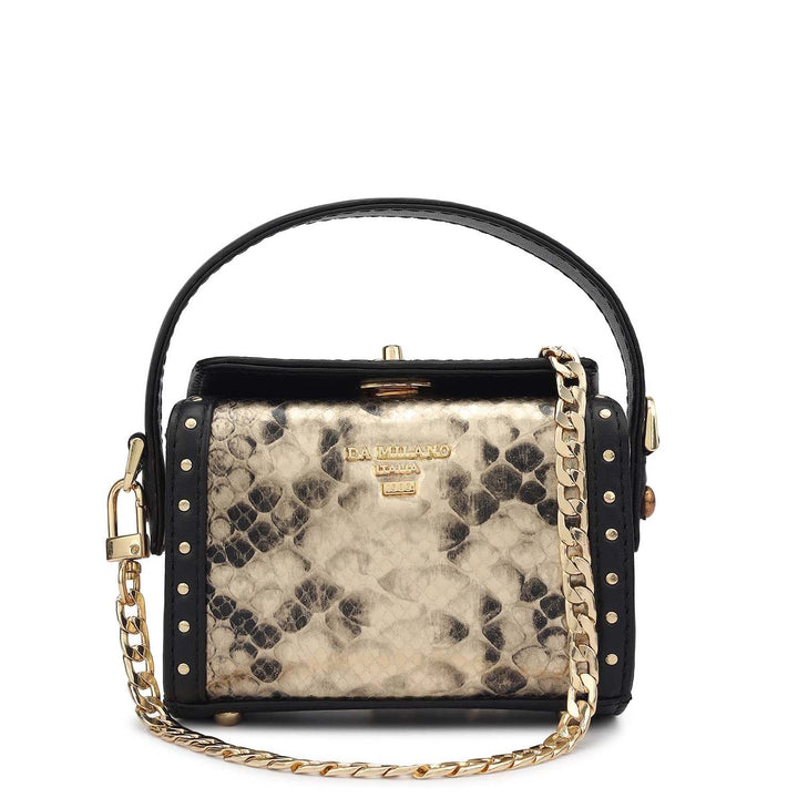 Micro Snake Leather Sling - Gold & Black