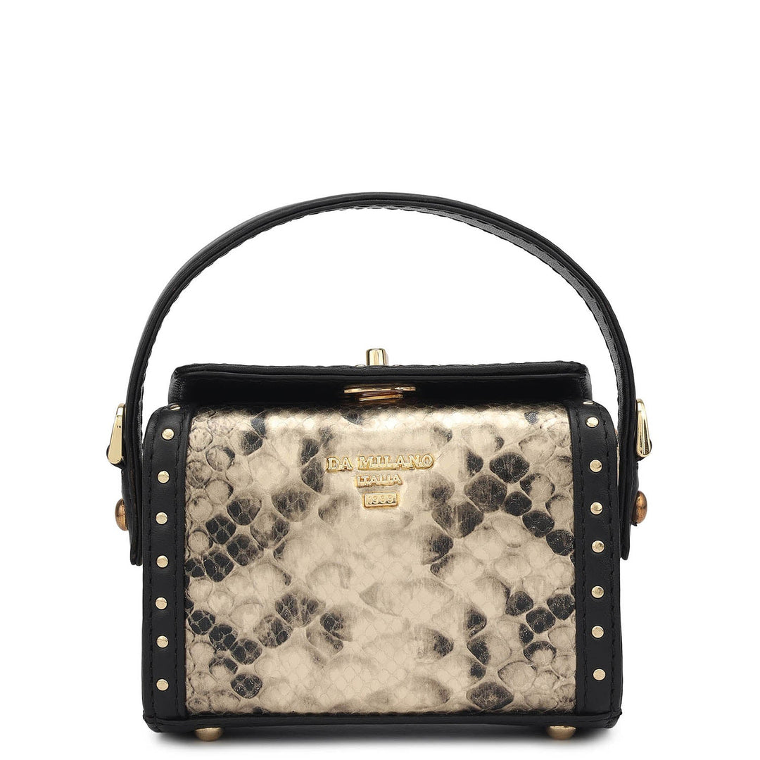 Micro Snake Leather Sling - Gold & Black