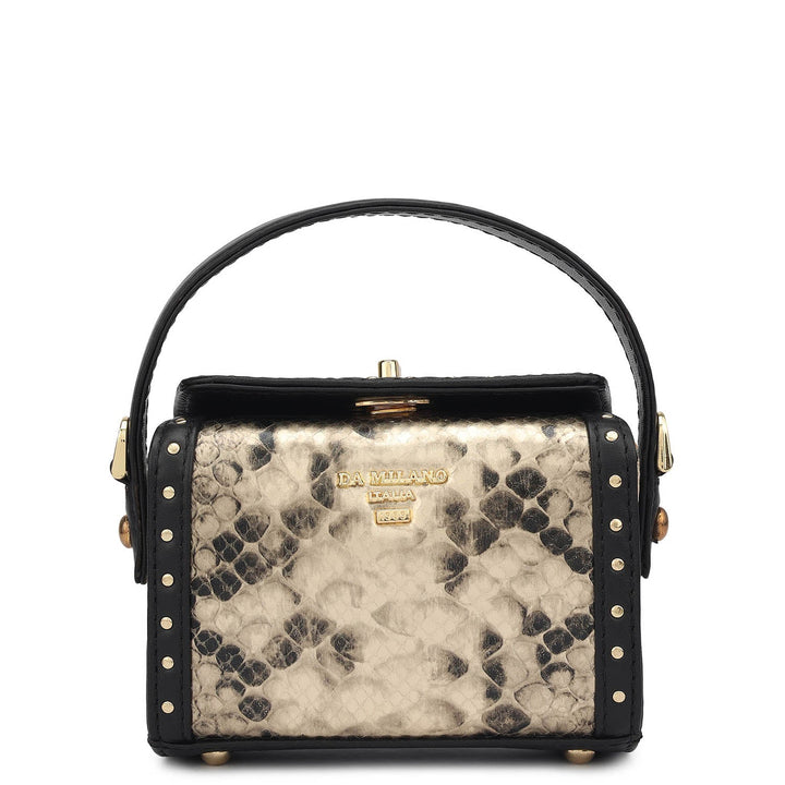 Micro Snake Leather Sling - Gold & Black