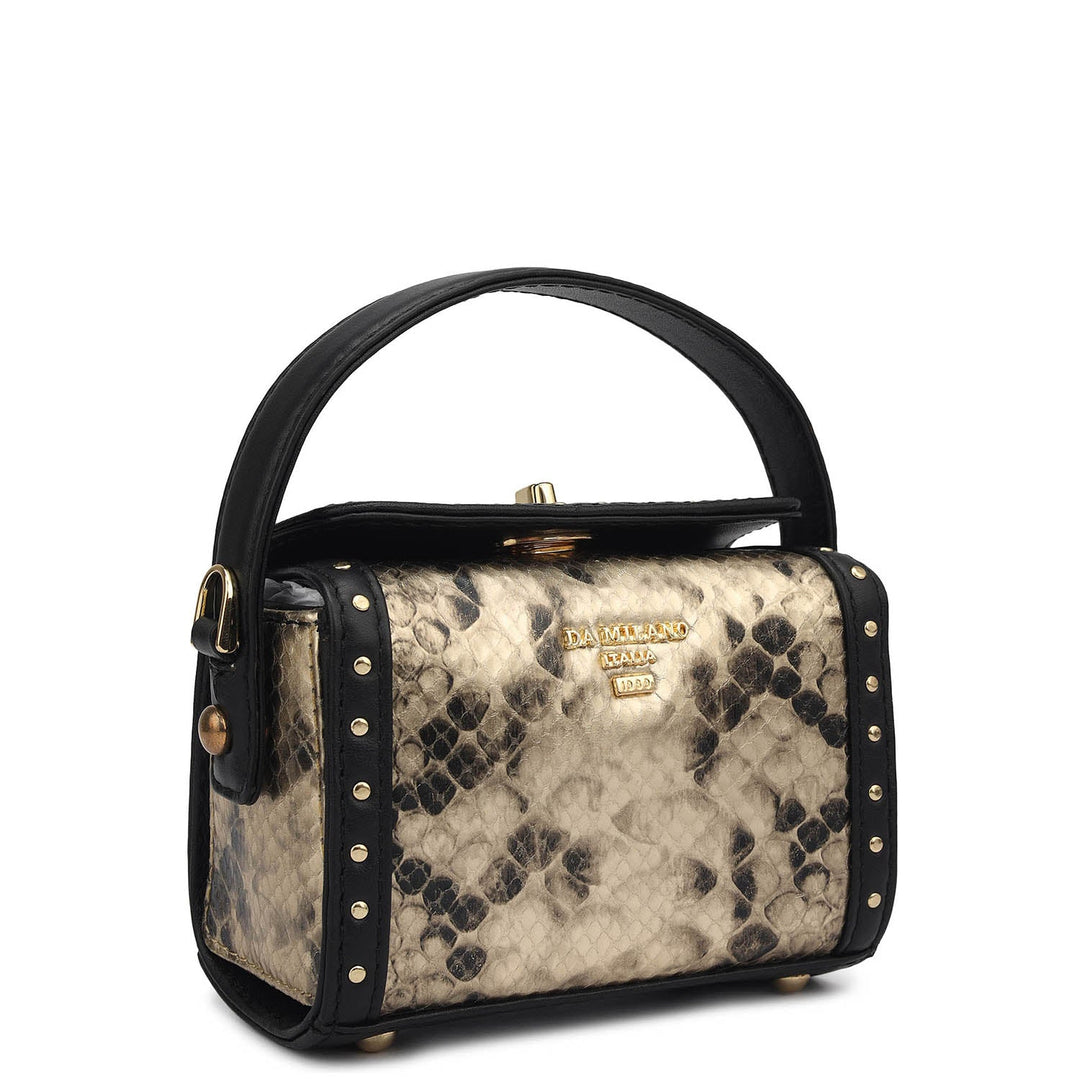 Micro Snake Leather Sling - Gold & Black