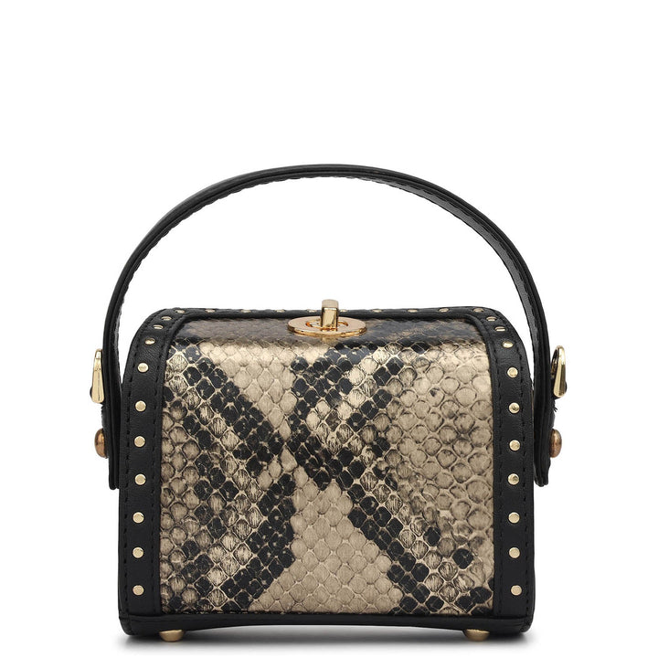 Micro Snake Leather Sling - Gold & Black