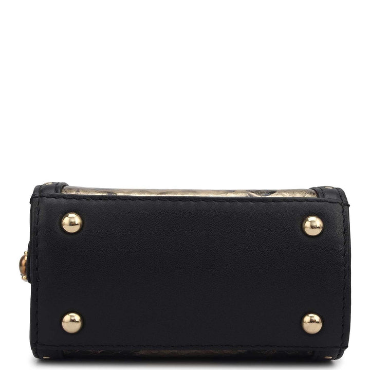 Micro Snake Leather Sling - Gold & Black