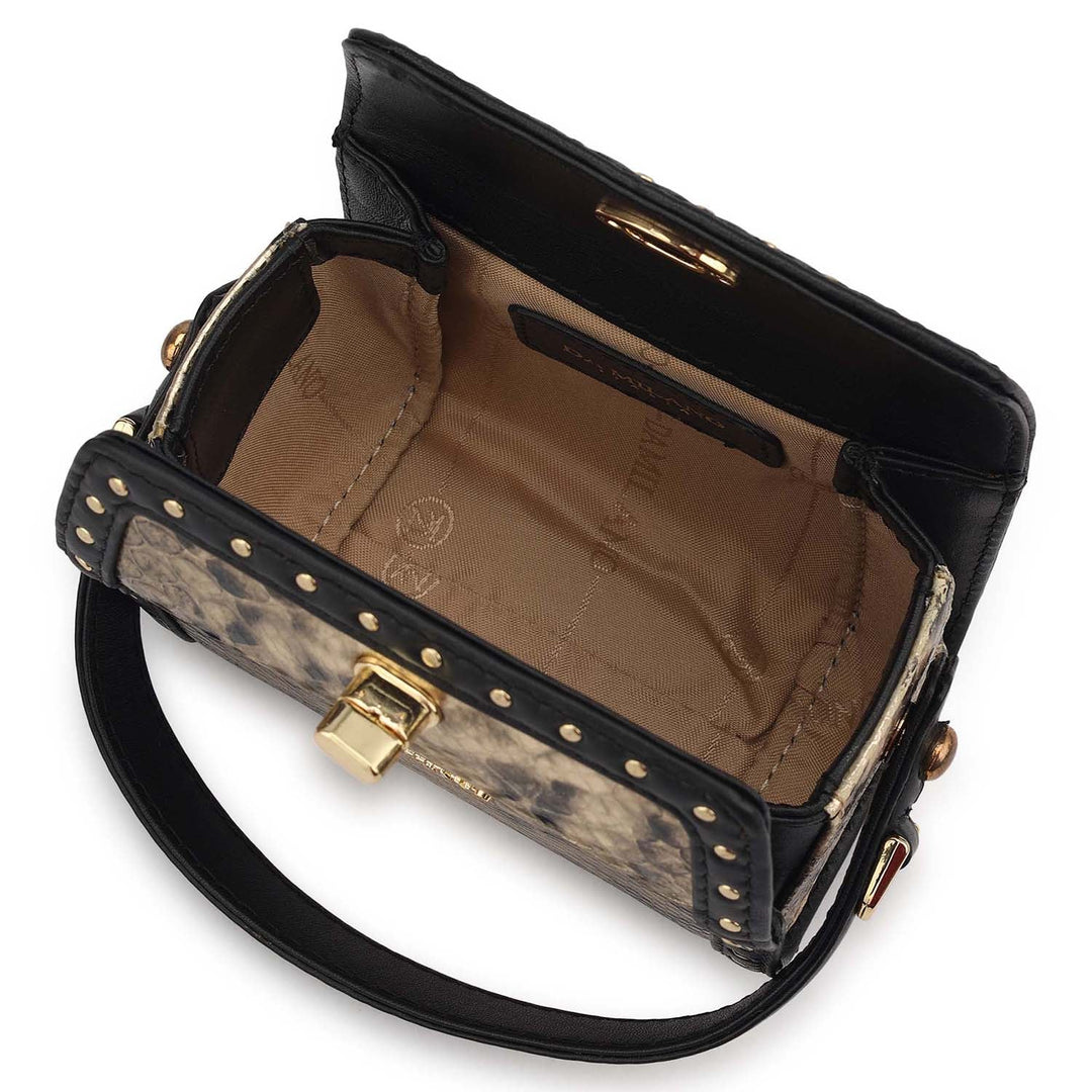 Micro Snake Leather Sling - Gold & Black