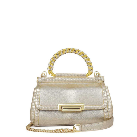 Small Metallic Leather Sling - Gold