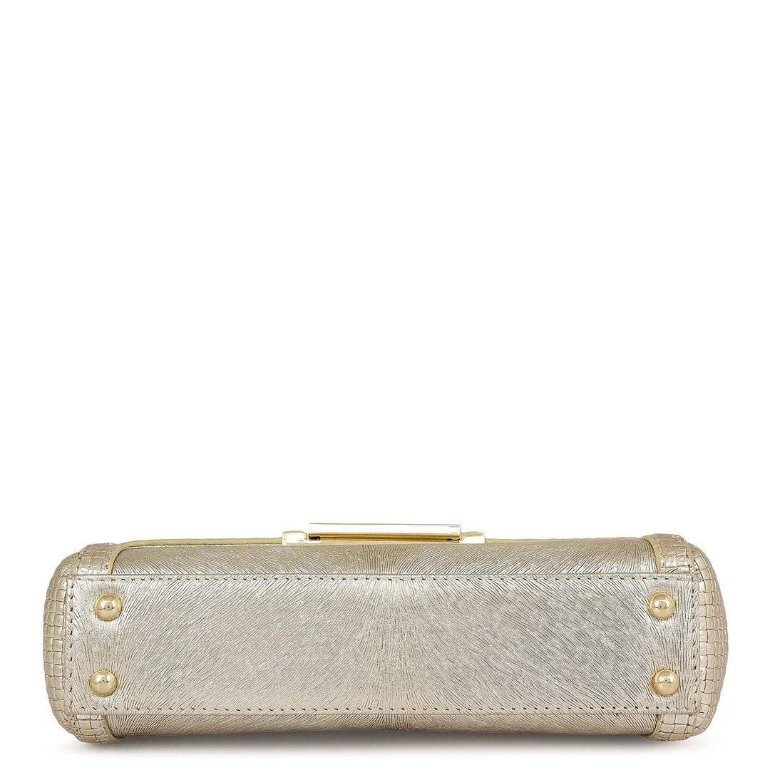 Small Metallic Leather Sling - Gold
