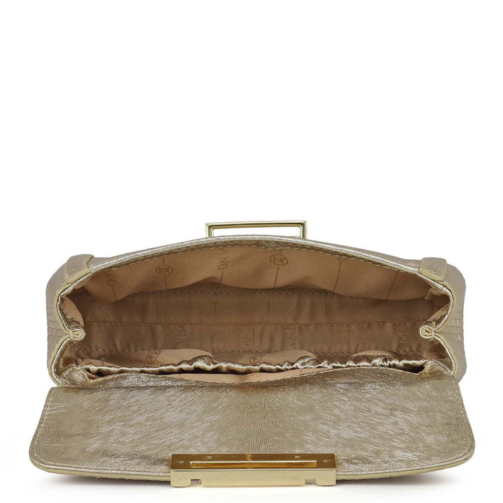 Small Metallic Leather Sling - Gold