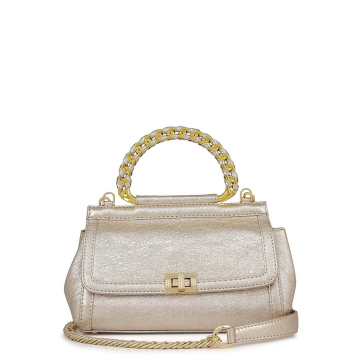 Small Metallic Leather Sling - Gold