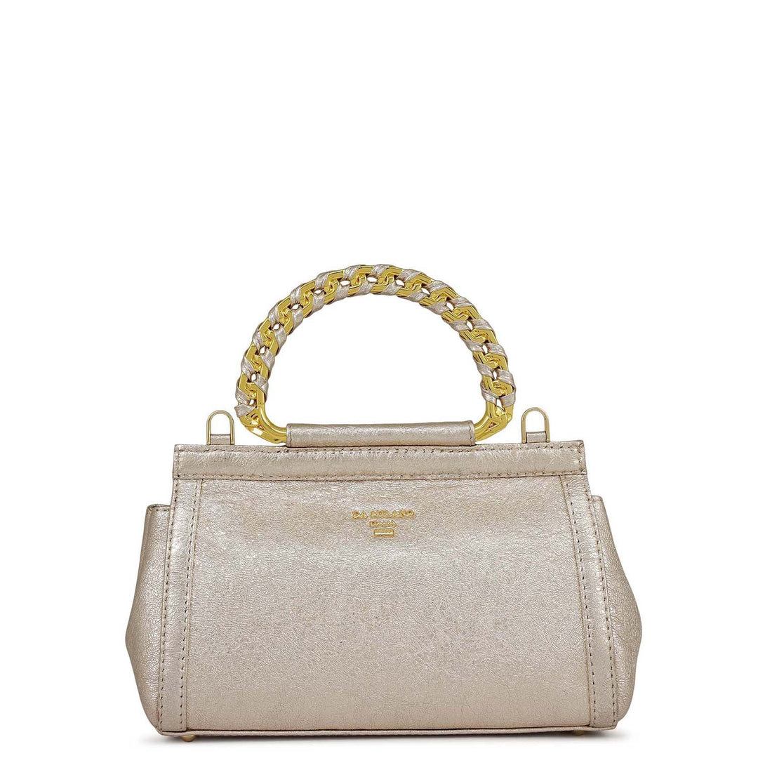 Small Metallic Leather Sling - Gold