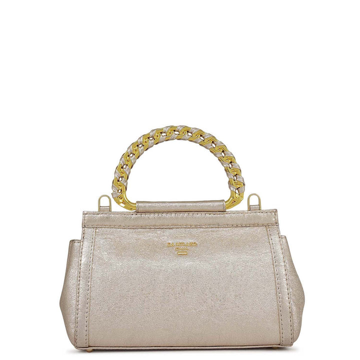 Small Metallic Leather Sling - Gold