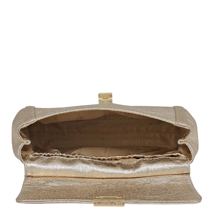 Small Metallic Leather Sling - Gold