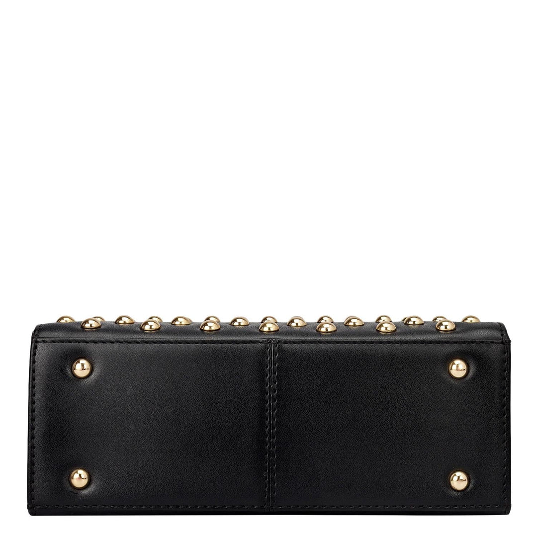 Small Plain Leather Sling - Black