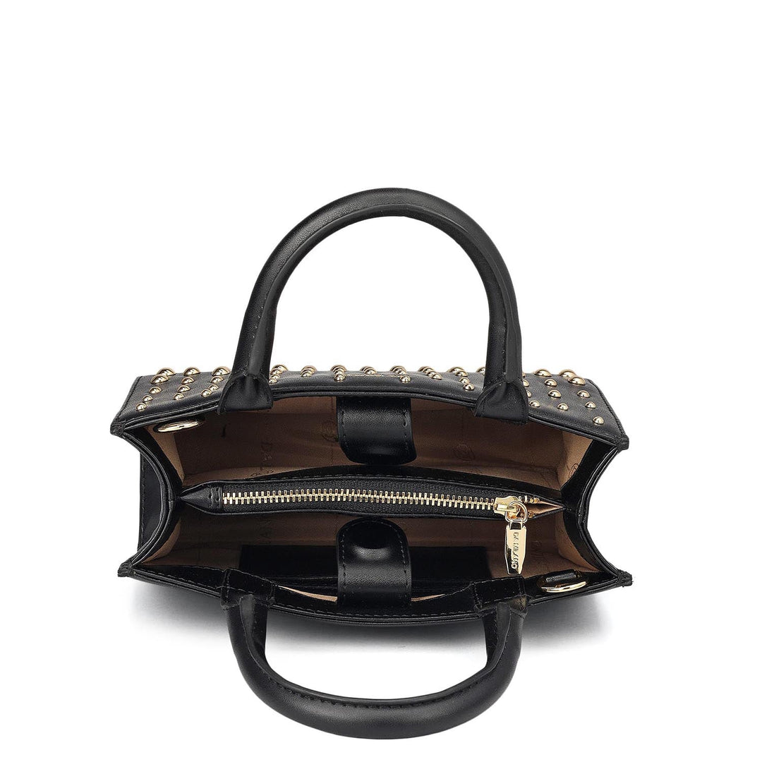 Small Plain Leather Sling - Black