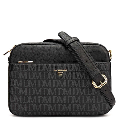 Small Monogram Franzy Leather Sling - Black