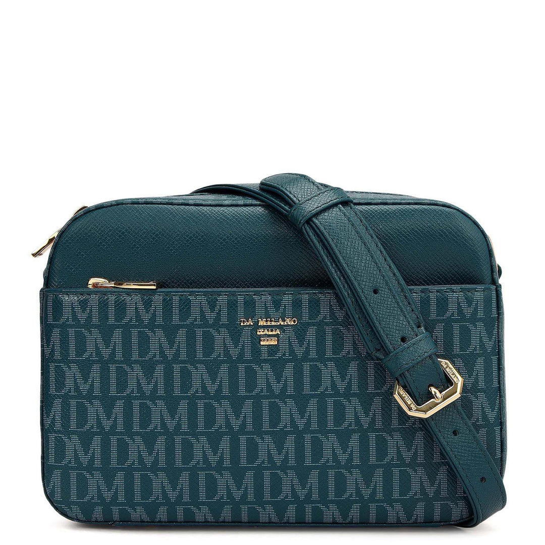 Small Monogram Franzy Leather Sling - Teal