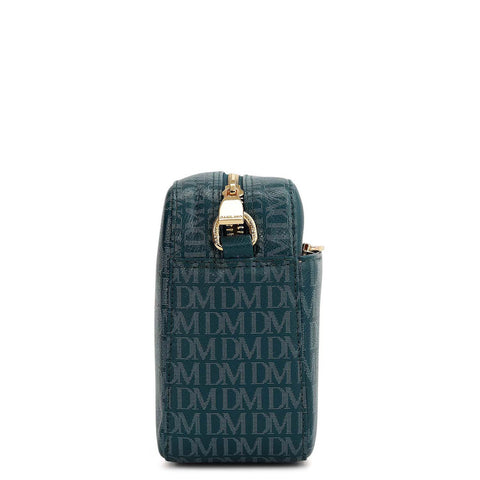 Small Monogram Franzy Leather Sling - Teal