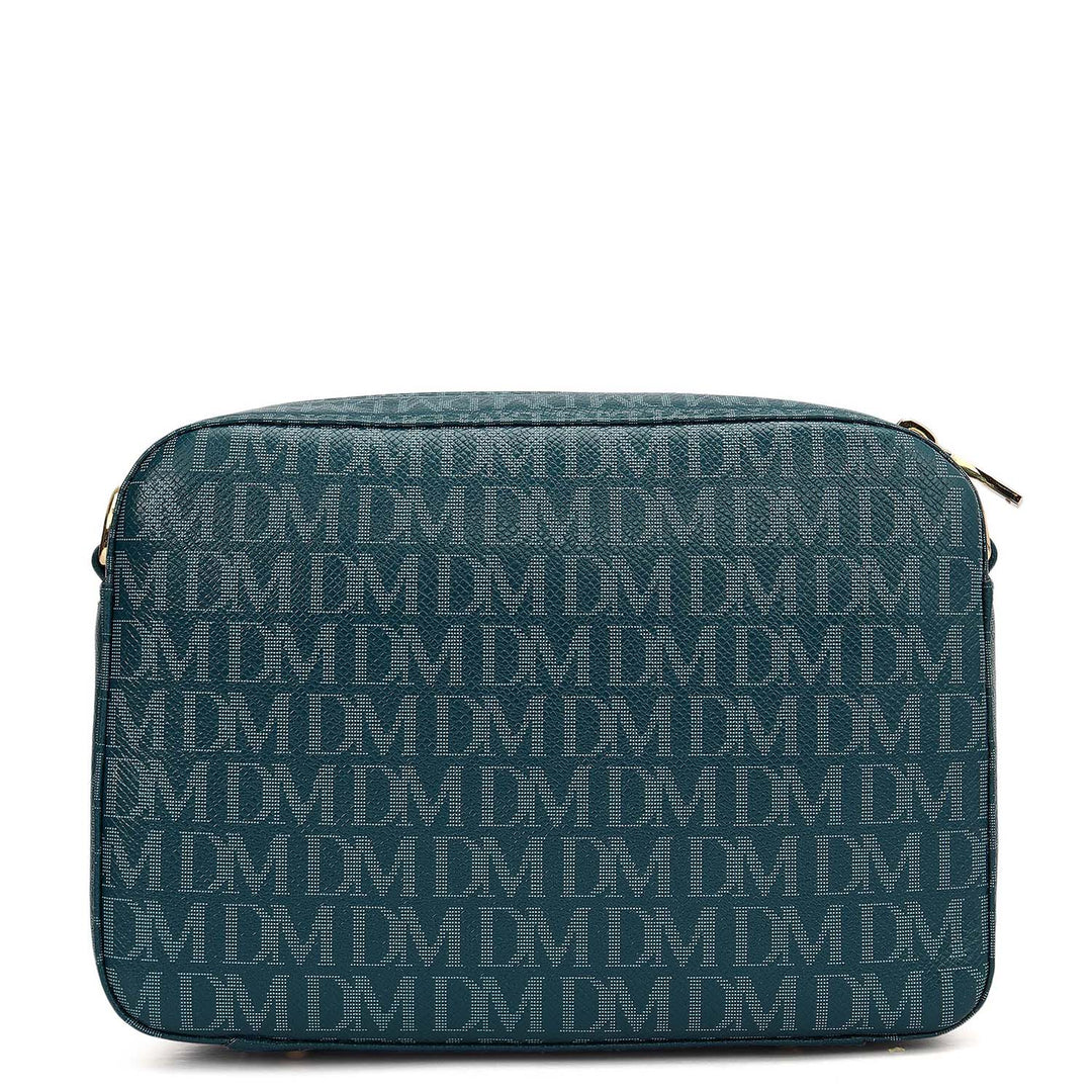 Small Monogram Franzy Leather Sling - Teal