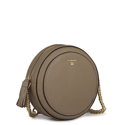 Small Wax Leather Sling - Greyish Taupe