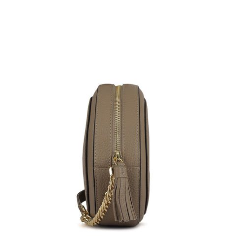 Small Wax Leather Sling - Greyish Taupe