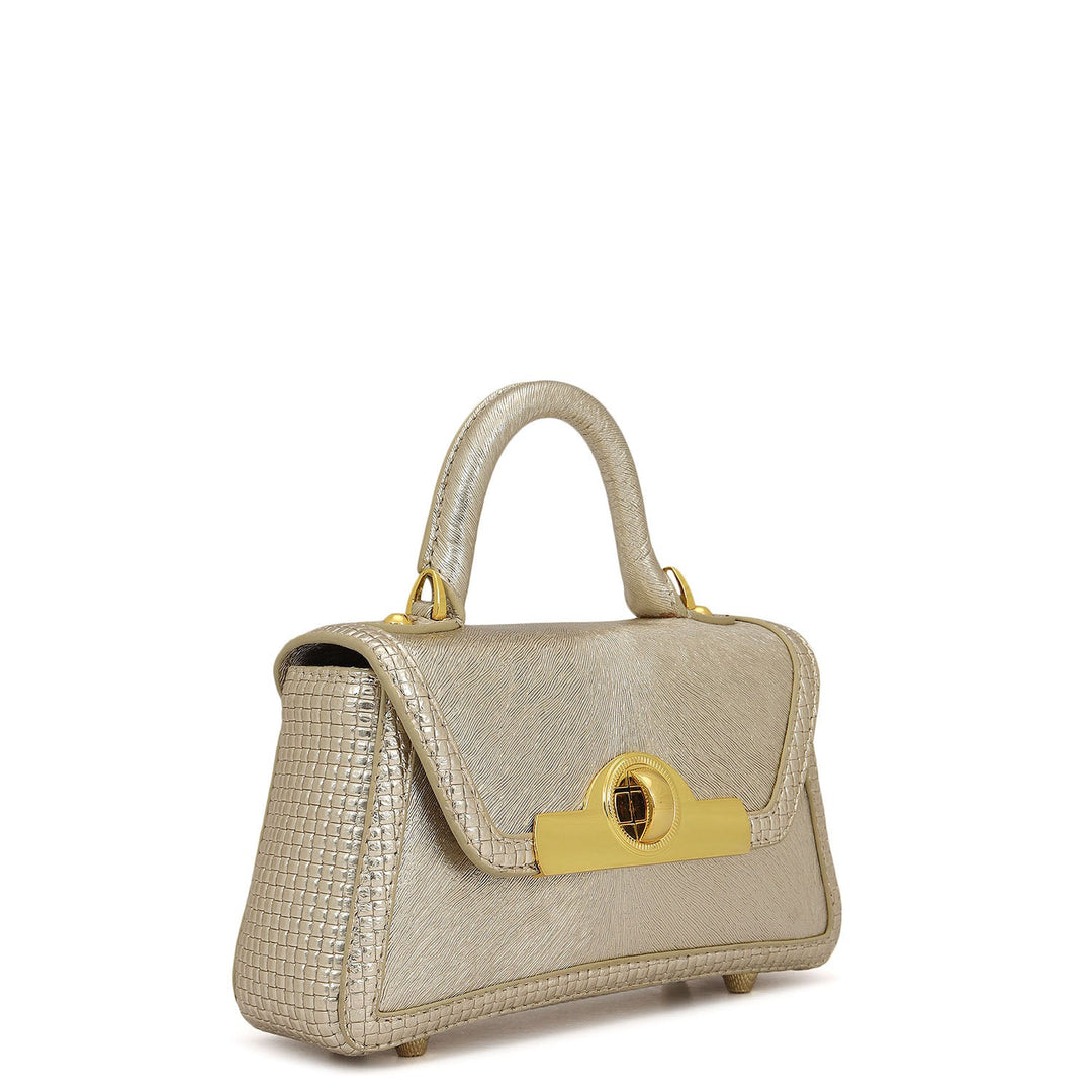 Small Metallic  Leather Sling - Gold