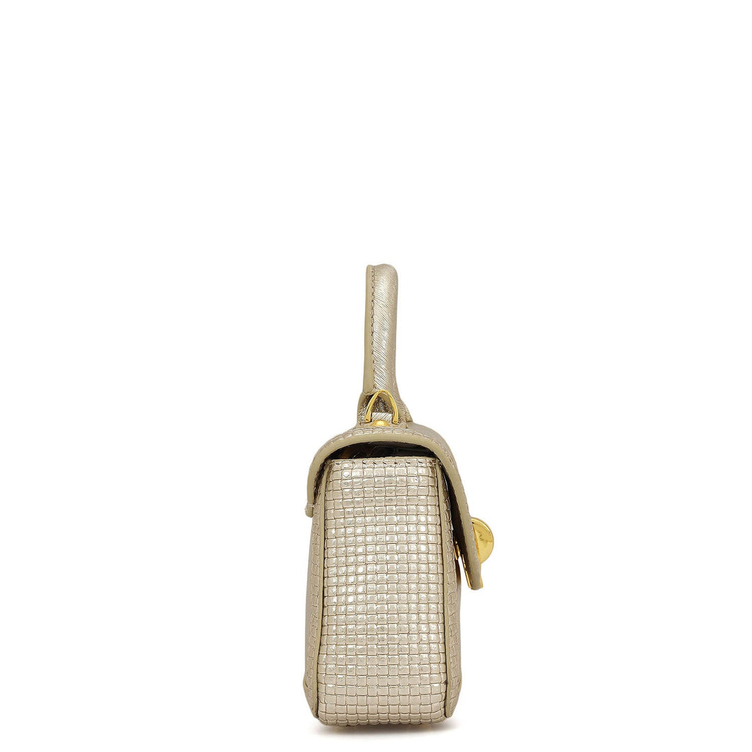 Small Metallic  Leather Sling - Gold