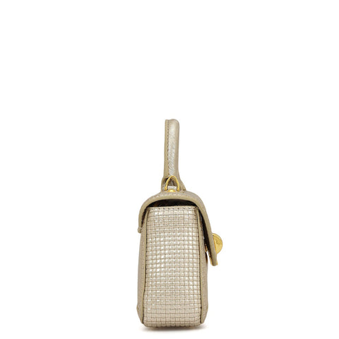 Small Metallic  Leather Sling - Gold
