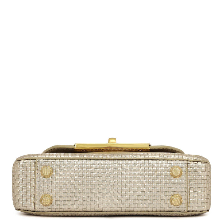 Small Metallic  Leather Sling - Gold