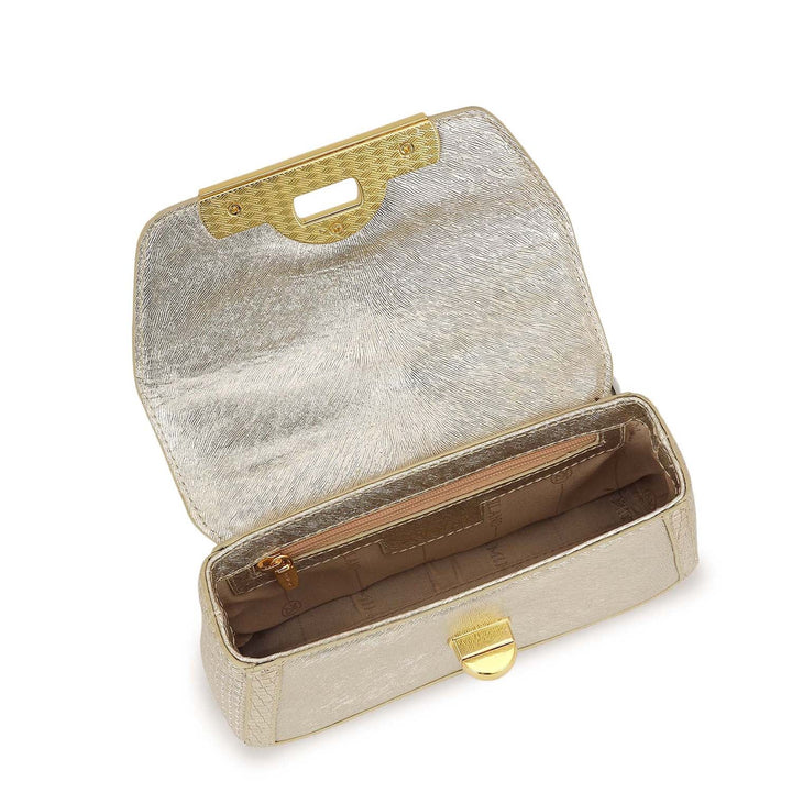 Small Metallic  Leather Sling - Gold
